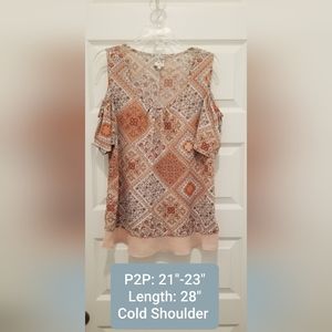 Naif Cold Shoulder Blouse, NWOT, Size XL